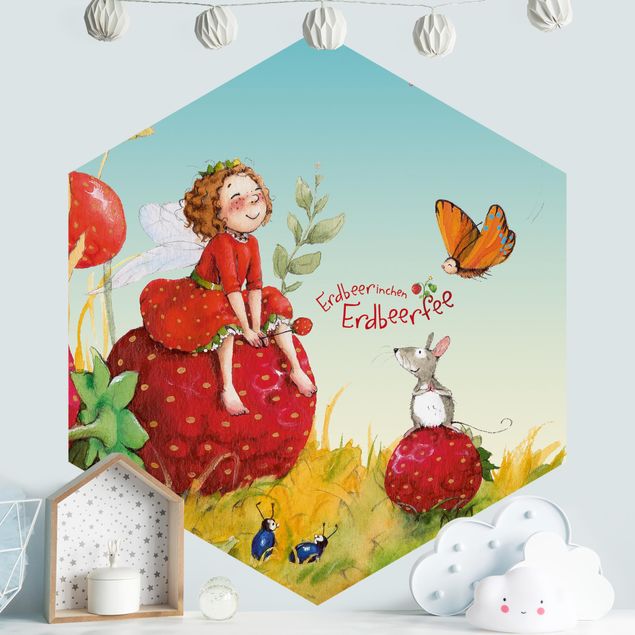 Papiers peints papillons The Strawberry Fairy - Enchantement