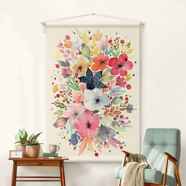 Déco chambre bébé Esther Meinl - Colourful Watercolour Flowers