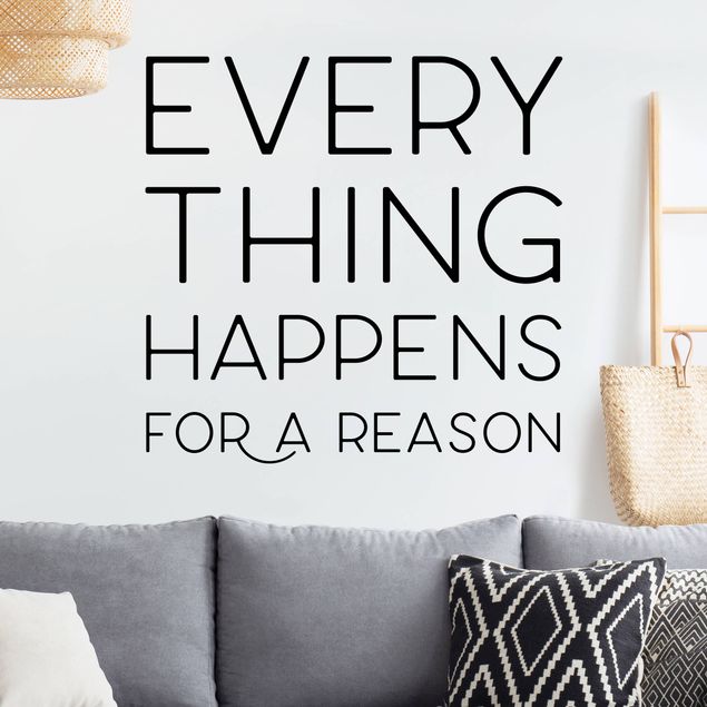 Stickers muraux citation Everything Happens For A Reason