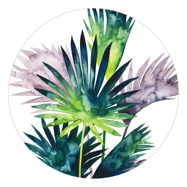 Papier peint vert Feuillage exotique - Fan Palm