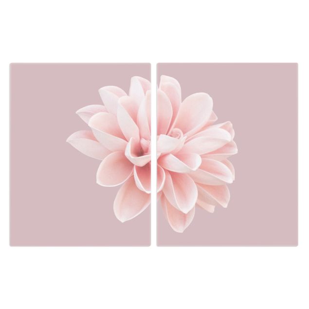 Cache plaques de cuisson en verre - Dahlia Flower Lavender Pink White