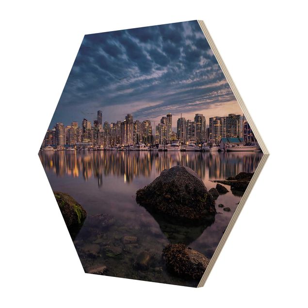 Hexagone en bois - Vancouver At Sunset