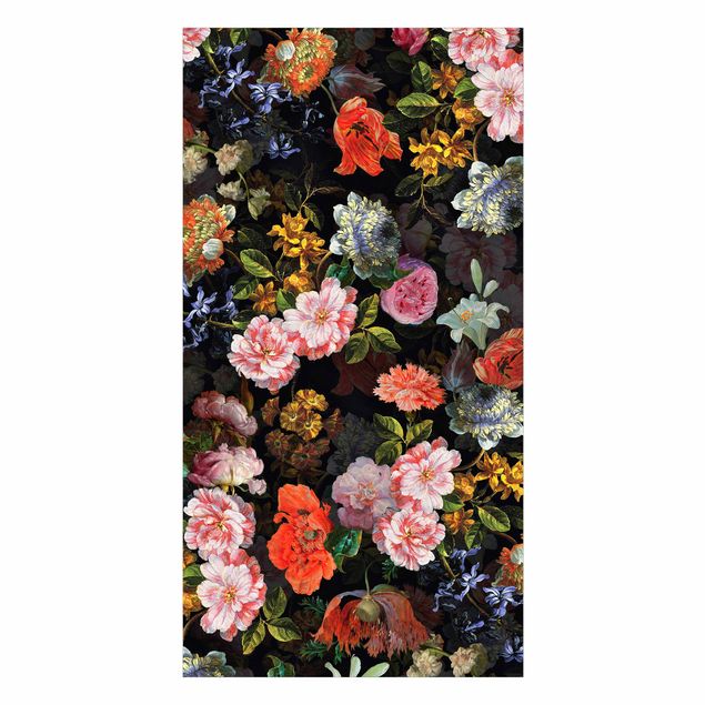 Revêtement mural de douche - Dark Flower Bouquet
