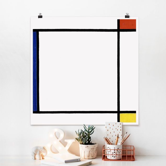Tableaux Impressionnisme Piet Mondrian - Composition III avec rouge, jaune et bleu