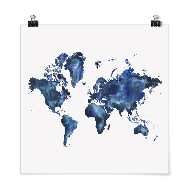 Tableaux mappemonde Carte du monde de l'eau claire