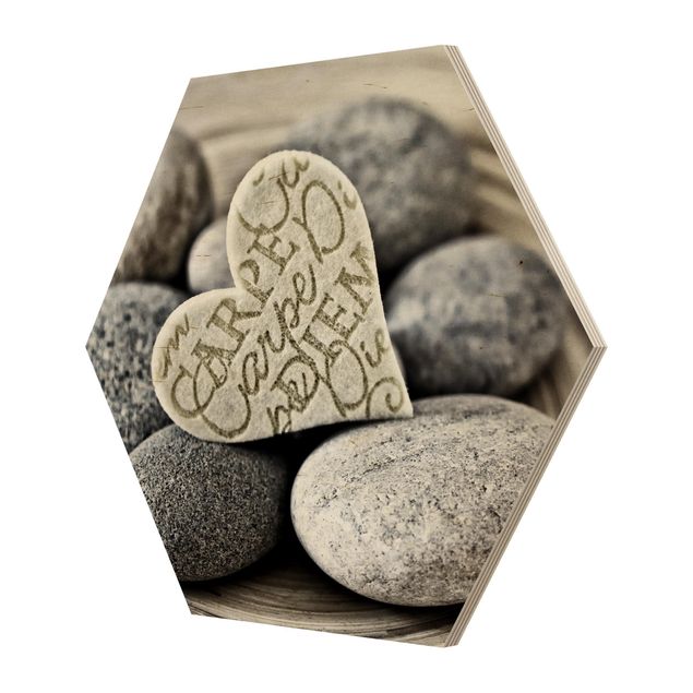 Tableaux Carpe Diem Coeur avec pierres