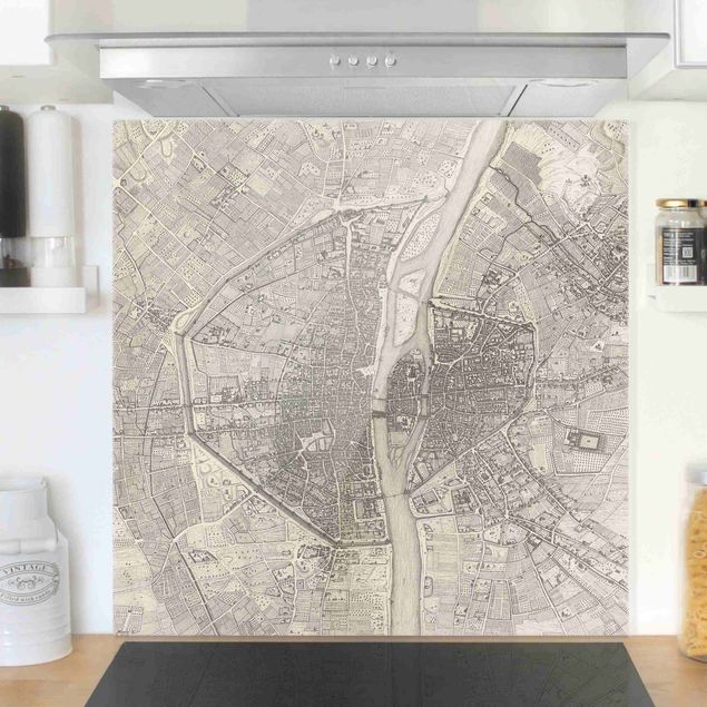 Décorations cuisine Vintage Map Paris