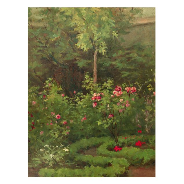 Toile impressionniste Camille Pissarro - Un jardin de roses