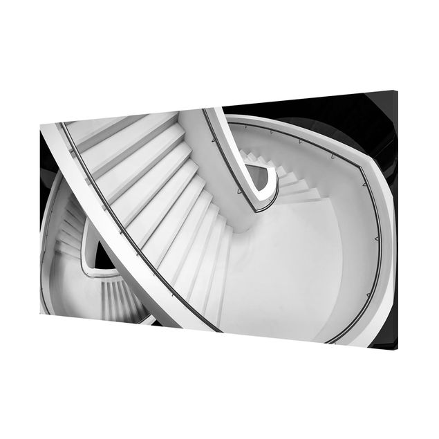 Tableau de ville Architecture d'escaliers en noir et blanc