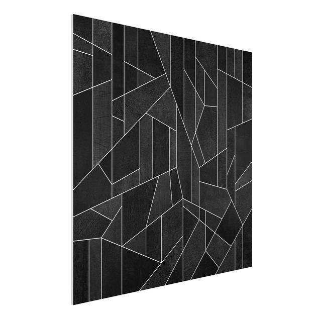 Tableaux modernes Aquarelle géométrique noire et blanche