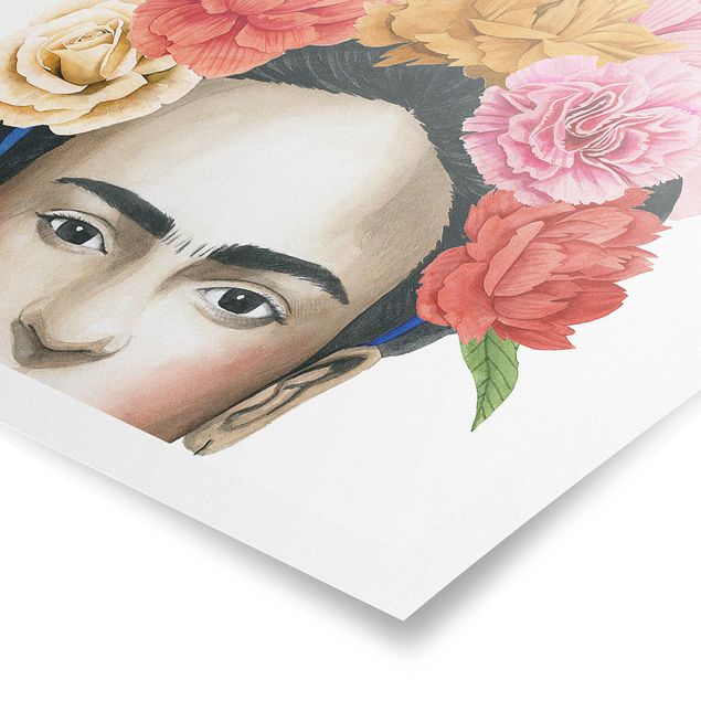 Tableau multicolor Pensées de Frida - Fleurs