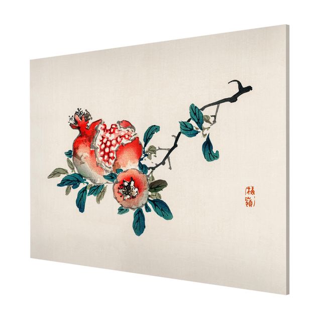 Tableaux magnétiques avec fleurs Dessin asiatique de grenadier