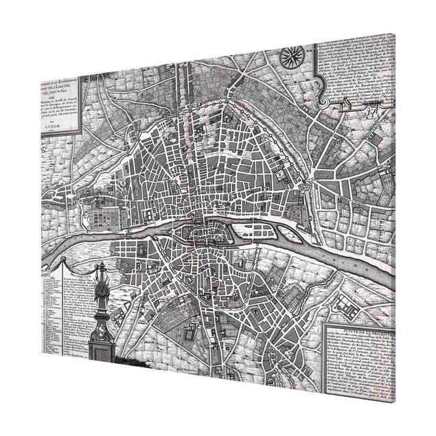 Tableaux carte du monde Tableau Vintage Ville De Paris Vers 1600