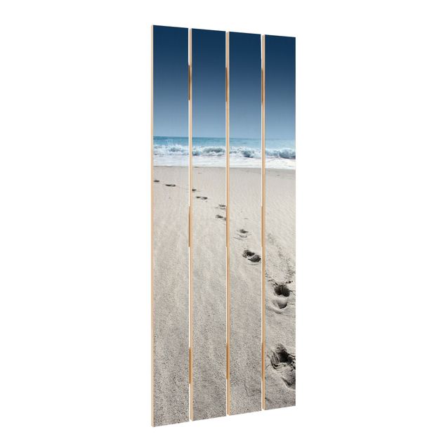 Impression sur bois Traces dans le sable
