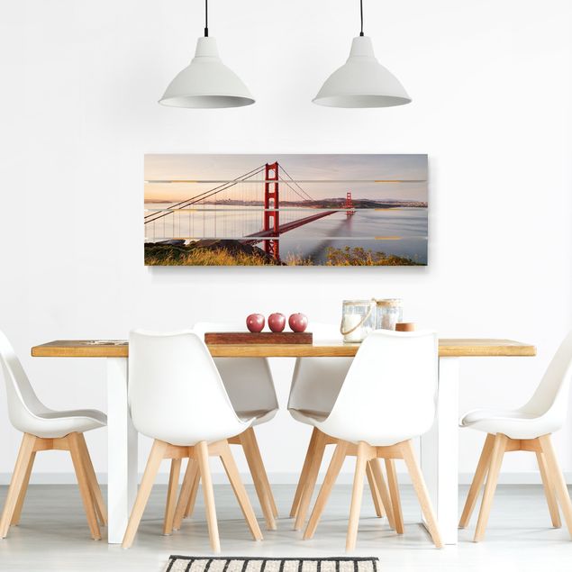 Tableaux bois Golden Gate Bridge à San Francisco