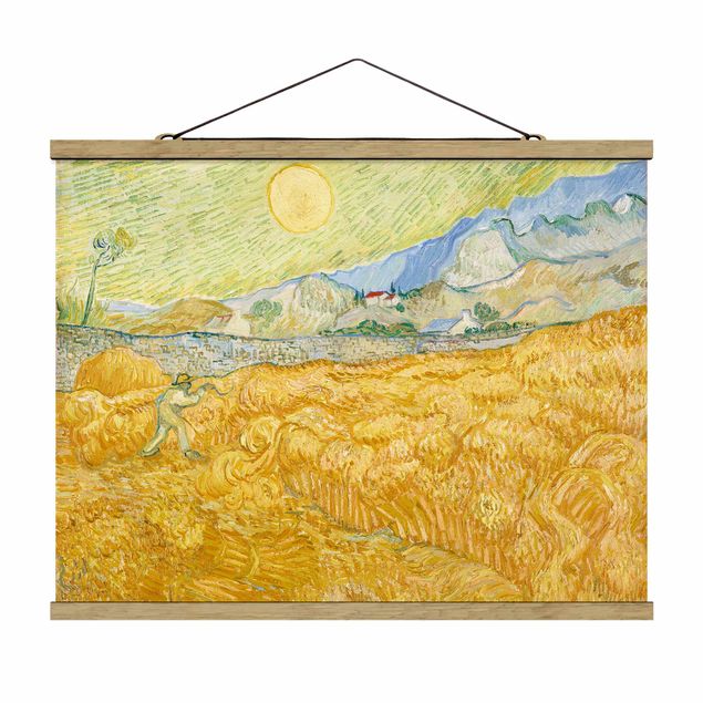 Tableau en pointillisme Vincent Van Gogh - La moisson, le champ de blé