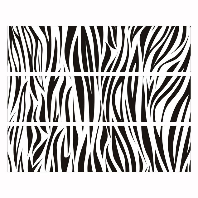 Papier adhésif pour meuble IKEA - Malm commode 3x tiroirs - Zebra Pattern