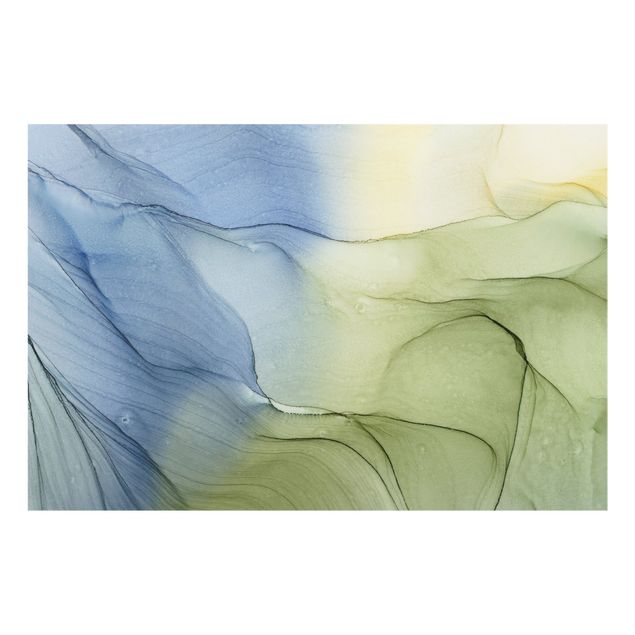 Fonds de hotte - Mottled Bluish Grey With Moss Green - Format paysage 3:2