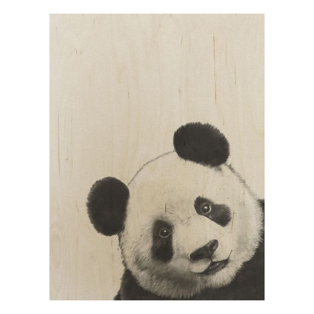 Tableau décoration Illustration Panda Dessin Noir Et Blanc