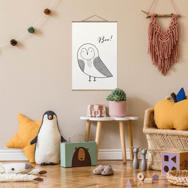 Tableaux animaux Hibou dessinant Boo