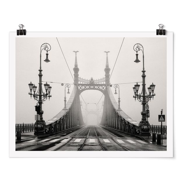 Posters en noir et blanc Pont à Budapest
