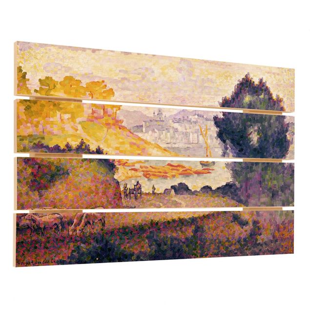 Tableaux en bois avec paysage Henri Edmond Cross - Vue de Menton