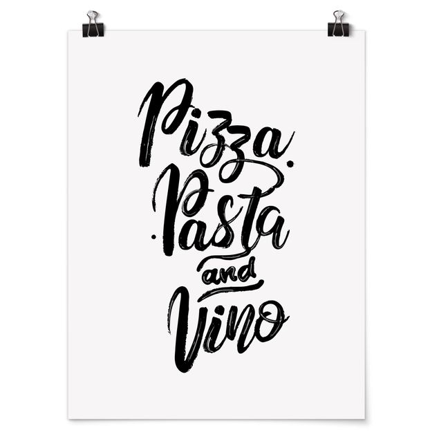 Tableau citation Pizza, pâtes et vin