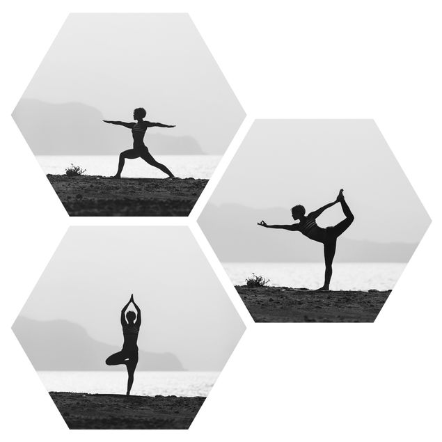 Tableau bord de mer Trio de yoga
