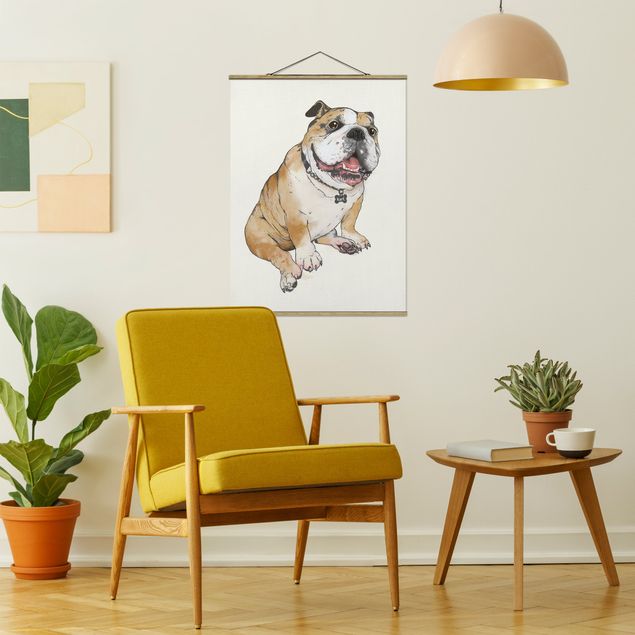 Tableaux moderne Illustration Chien Bulldog Peinture