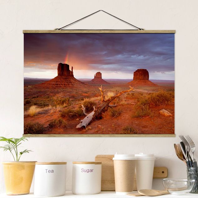 Déco murale cuisine Monument Valley au coucher du soleil