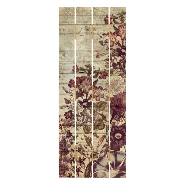 Tableau décoration Vintage Floral Wood Look II