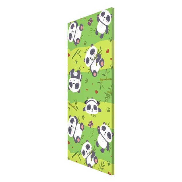 Tableau pandas Panda mignon dans un pré vert