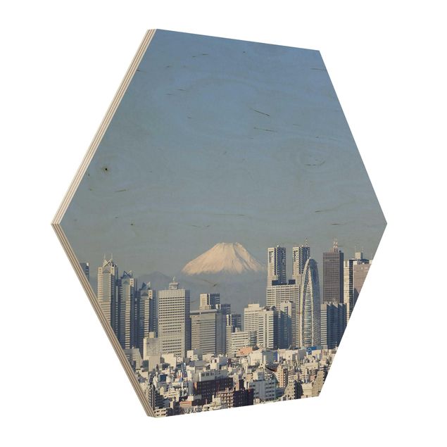 Hexagone en bois - Tokyo In Front Of Fuji