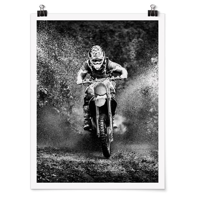 Tableau portrait Motocross dans la boue