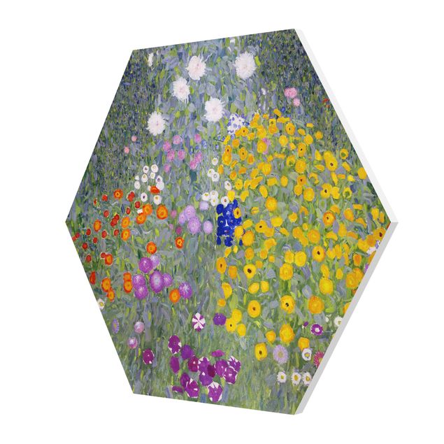 Tableau floral Gustav Klimt - Jardin de cottage