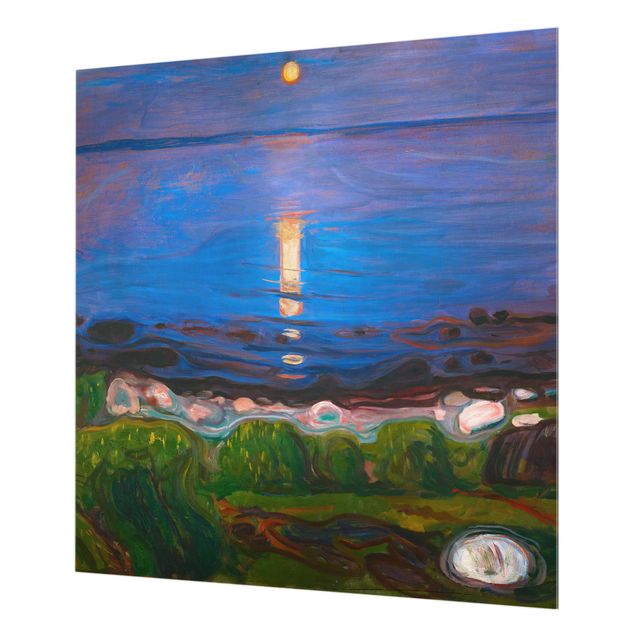 crédence cuisine en verre Edvard Munch - Nuit d'été au bord de la plage