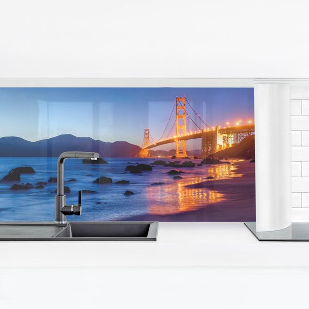 Film adhésif décoratif Pont du Golden Gate au crépuscule
