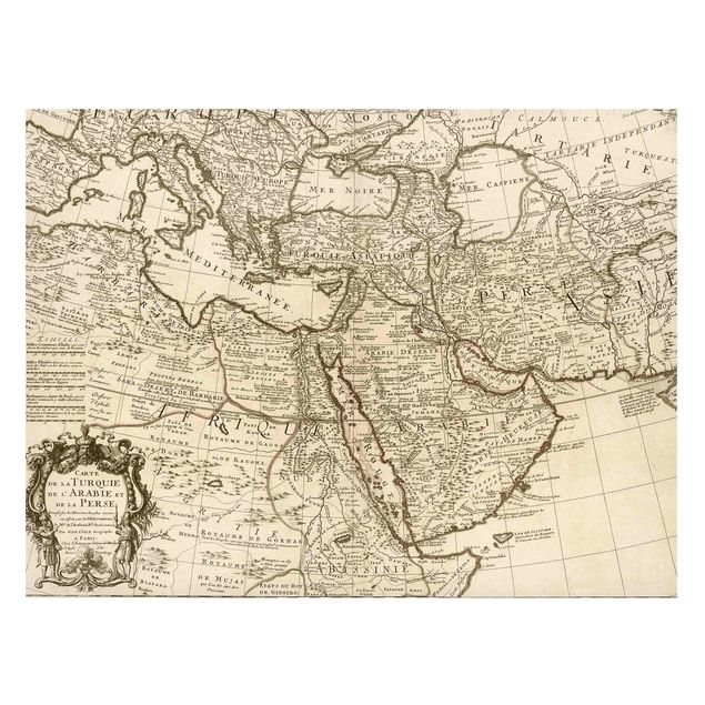 Tableau magnétique carte du monde Tableau Vintage Le Moyen Orient