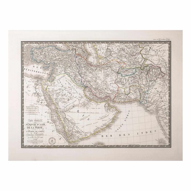 Tableau carte du monde Tableau Vintage Dans Le Moyen Orient