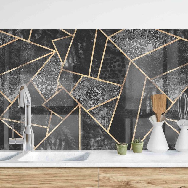 Décorations cuisine Gray Triangles Gold II