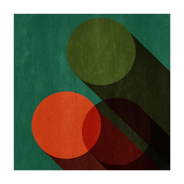 tapis abstraits Formes abstraites - Cercles en vert et rouge