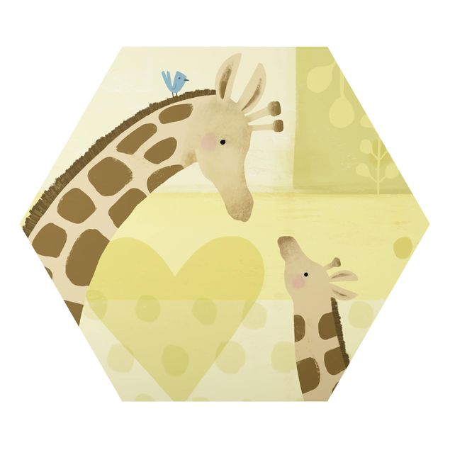 Tableau romantique amour Maman et moi - Girafes