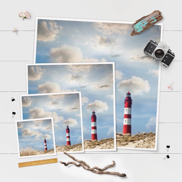 Poster paysage Phare Entre Dunes