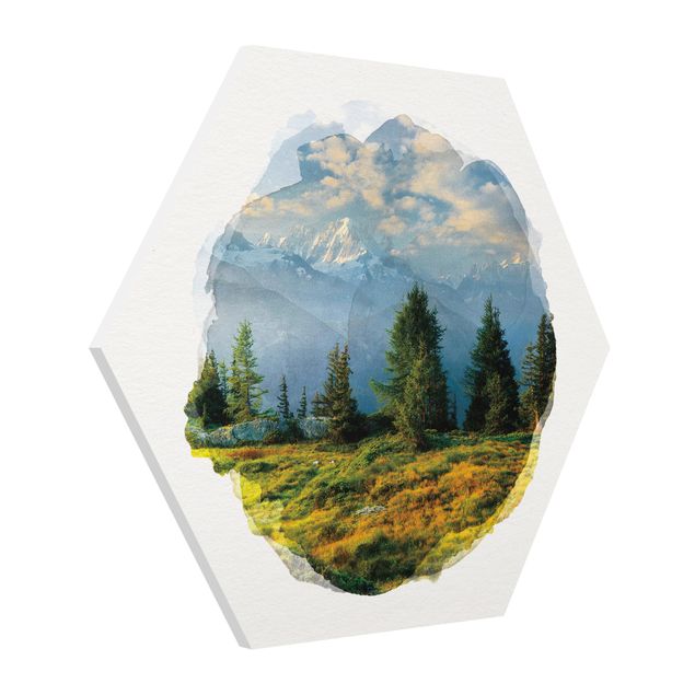Tableaux montagnes Aquarelles - Emosson Wallis Suisse