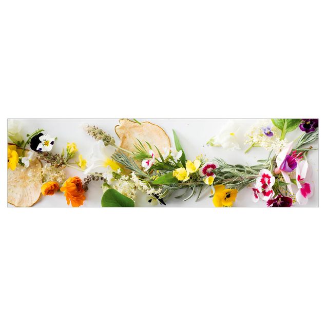 Revêtement mural cuisine Herbes fraîches et fleurs comestibles