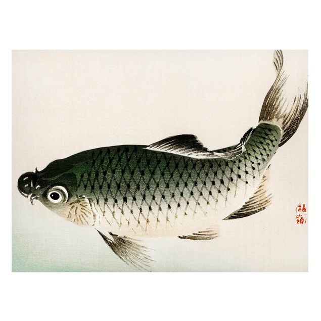 Tableau poisson Dessin vintage asiatique Carpe