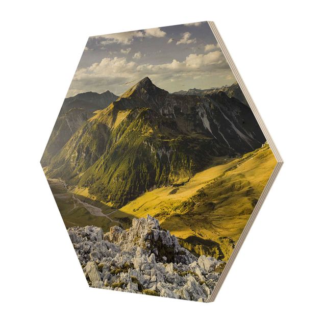 Hexagone en bois - Mountains And Valley Of The Lechtal Alps In Tirol