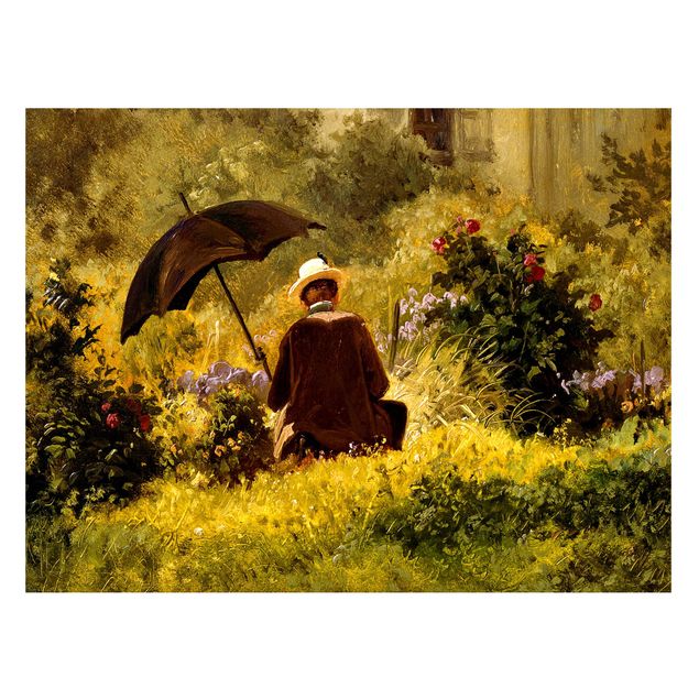 Romantisme tableau Carl Spitzweg - Le peintre au jardin