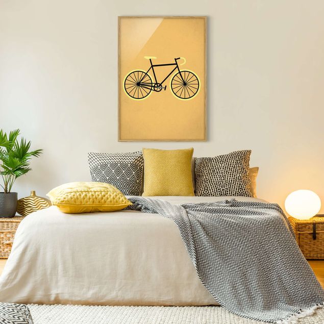 Tableaux reproduction Bicyclette en jaune