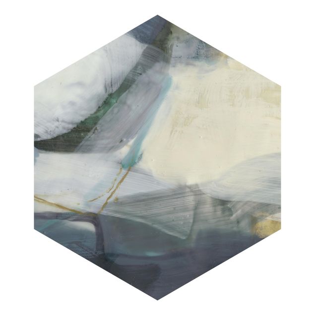 Papier peint hexagonal autocollant avec dessins - Fangs With Turquoise IV
